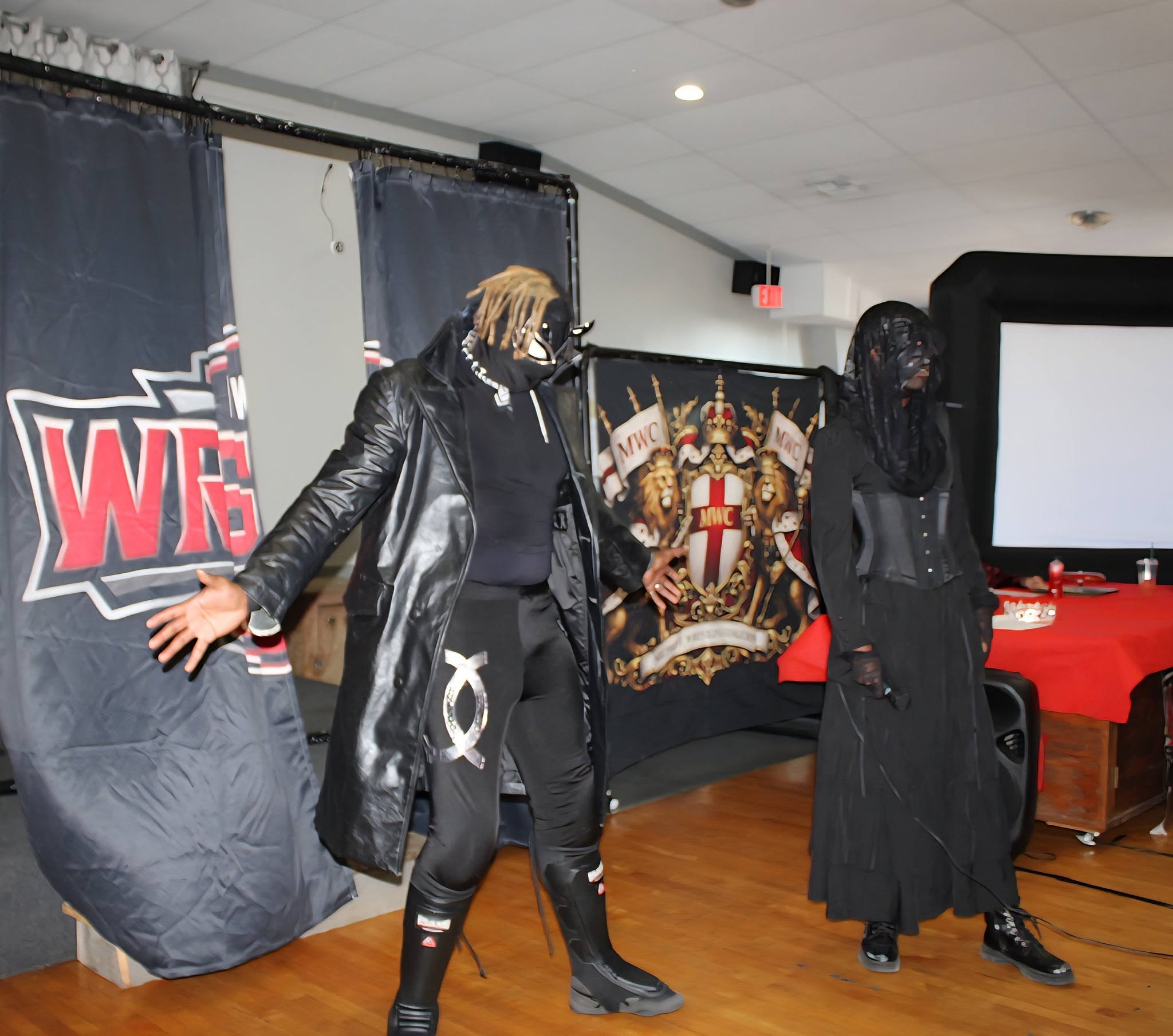 Eulogy Adams making his entrance for the Fight for Faith Championship match