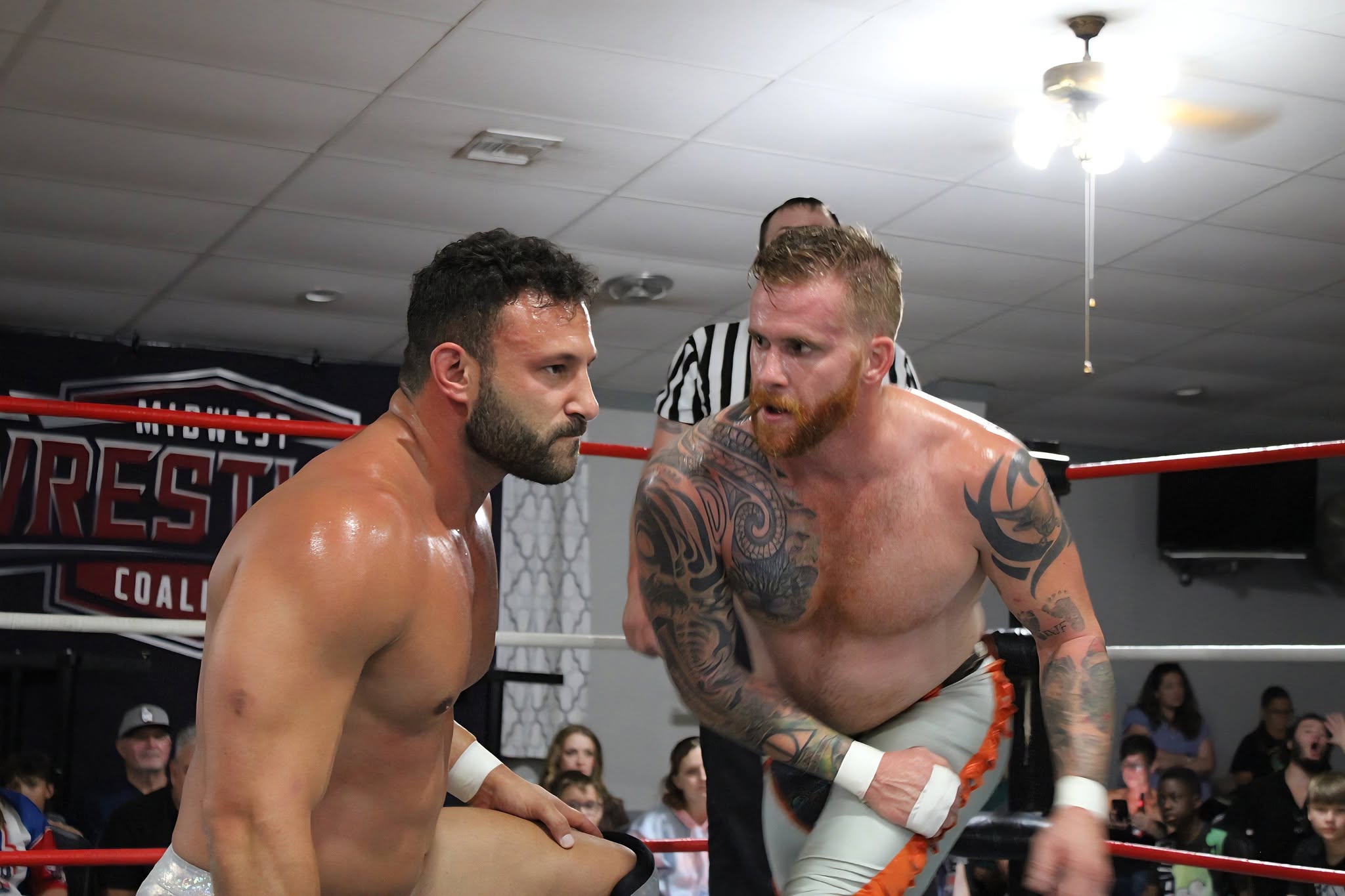 Matty Ice and Joey O'Riley face to face in the ring