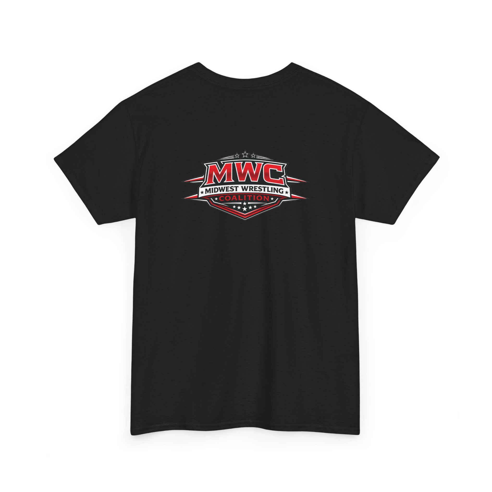 Classic Shield black MWC T-shirt, back view
